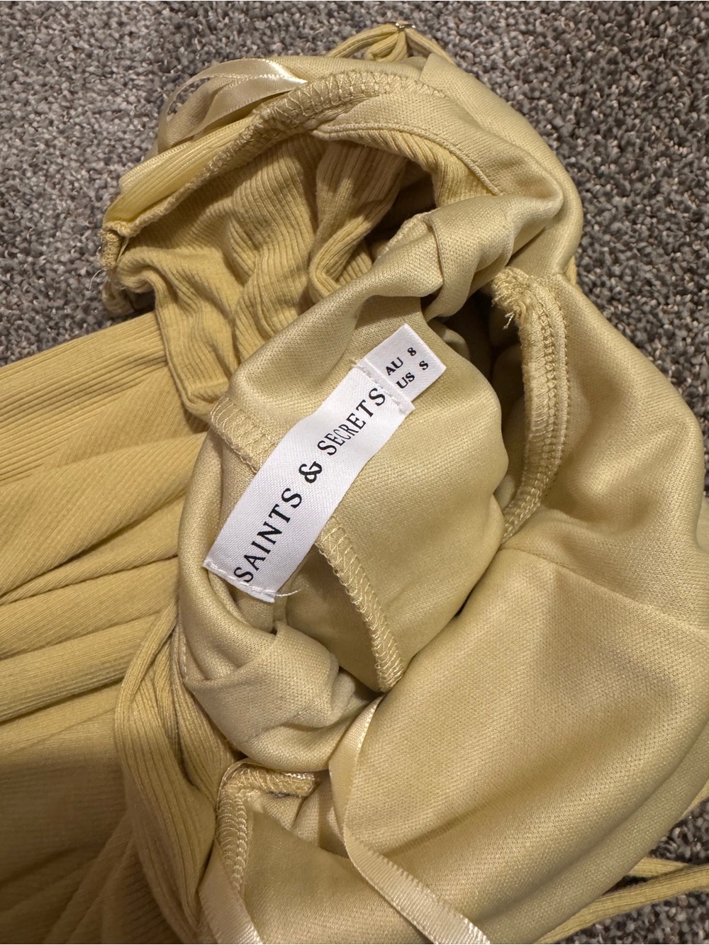 Yellow Maxi Slip Dress with Adjustable Spaghetti Straps - Picture 3 of 3